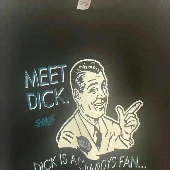 Gildan Men's Large T-Shirt Dick Is A Cowboys Fan Don't Be A Dick Long Sleeve - Picture 3 of 9